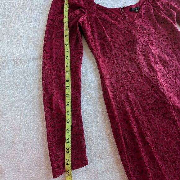 City Studio Women's Large Lace Mini Bodycon Dress Dark Red Slim Red NWT - Picture 8 of 16